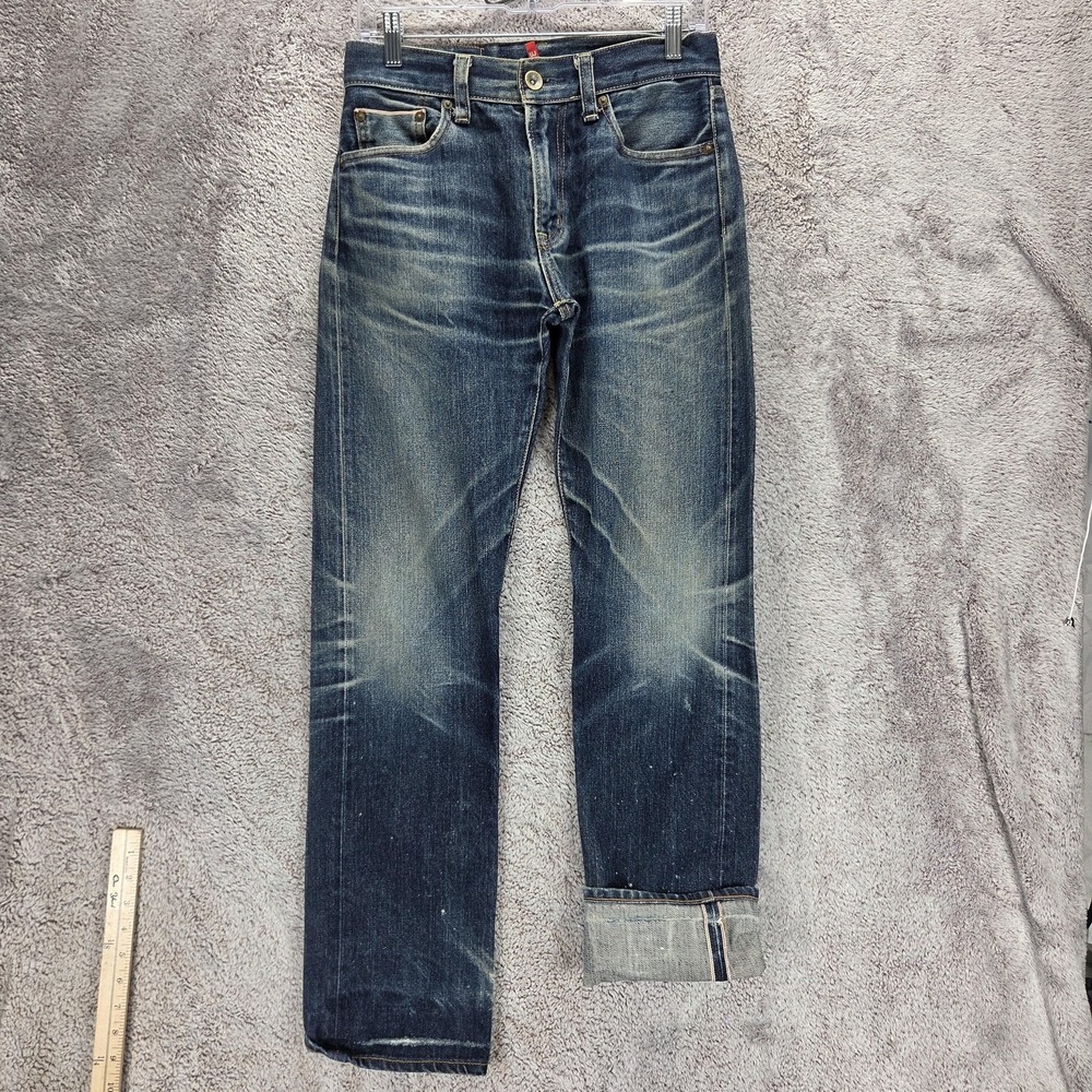 Japanese Selvedge Jeans Mens Blue Whiskers Honeycomb Heavy Zip Fly Fits 28x32